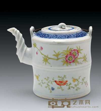 清 青花粉彩茶壶 11.8×14cm